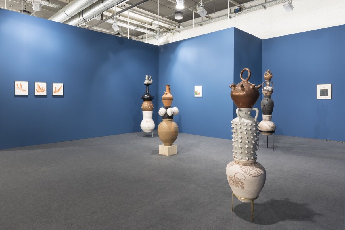 Installation view of Travesia Cuatro’s booth at Art Basel, Basel, 2021. Courtesy of Travesia Cuatro.