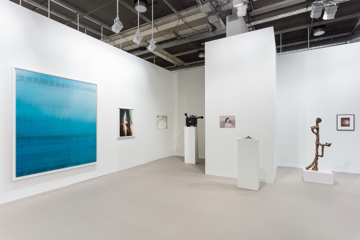 Installation view of Maureen Paley’s booth at Art Basel, Basel, 2021. Photo by Mark Blower. Courtesy of Maureen Paley.