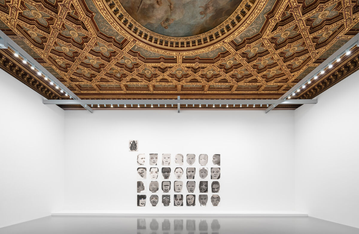 Installation view, Marlene Dumas, “open-end” at Palazzo Grassi, 2022. Marlene Dumas, Betrayal, 1994, Private collection. Courtesy David Zwirner, New York. Photo by Marco Cappelletti con Filippo Rossi. © Palazzo Grassi © Marlene Dumas