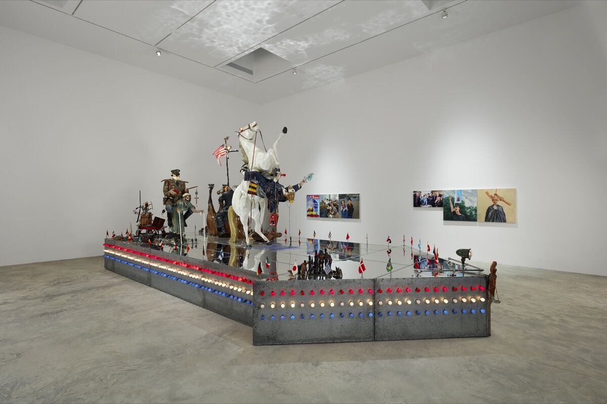 Installation view of Edward and Nancy Kienholz, The Ozymandias Parade, 1985, in “The Red Bean Grows in the South,&quot; at the Faurschou New York, 2019. Photo by Tom Powel Imaging. © Faurschou Foundation.