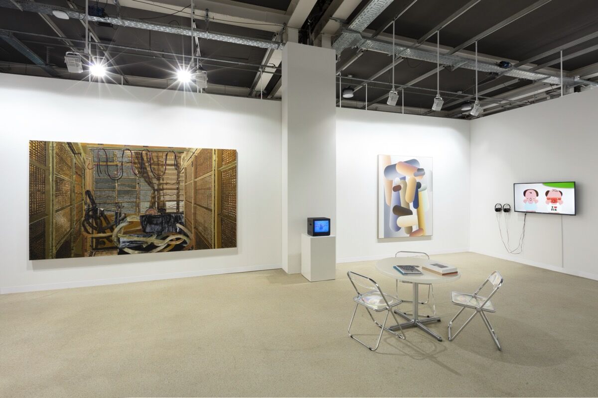 Installation view of Edouard Malingue Gallery’s booth at Art Basel, Basel, 2021. Photo by Andrea Rossetti. Courtesy of Edouard Malingue Gallery.