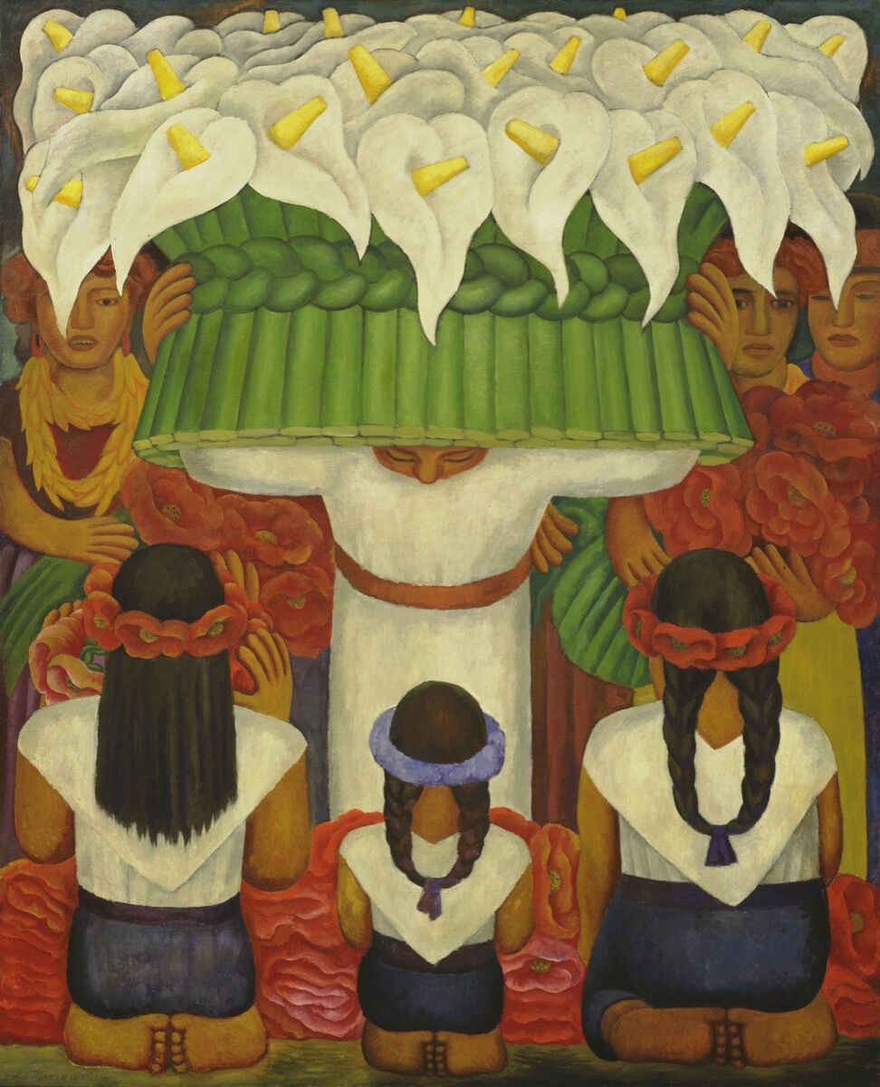 Diego Rivera, Festival de las Flores: Fiesta de Santa Anita, 1931. © 2020 Banco de México Diego Rivera Frida Kahlo Museums Trust, México, DF / Artists Rights Society (ARS), Nueva York.  Imagen © The Museum of Modern Art / Con licencia de SCALA / Art Resource, Nueva York.  Cortesía del Museo Whitney de Arte Americano.