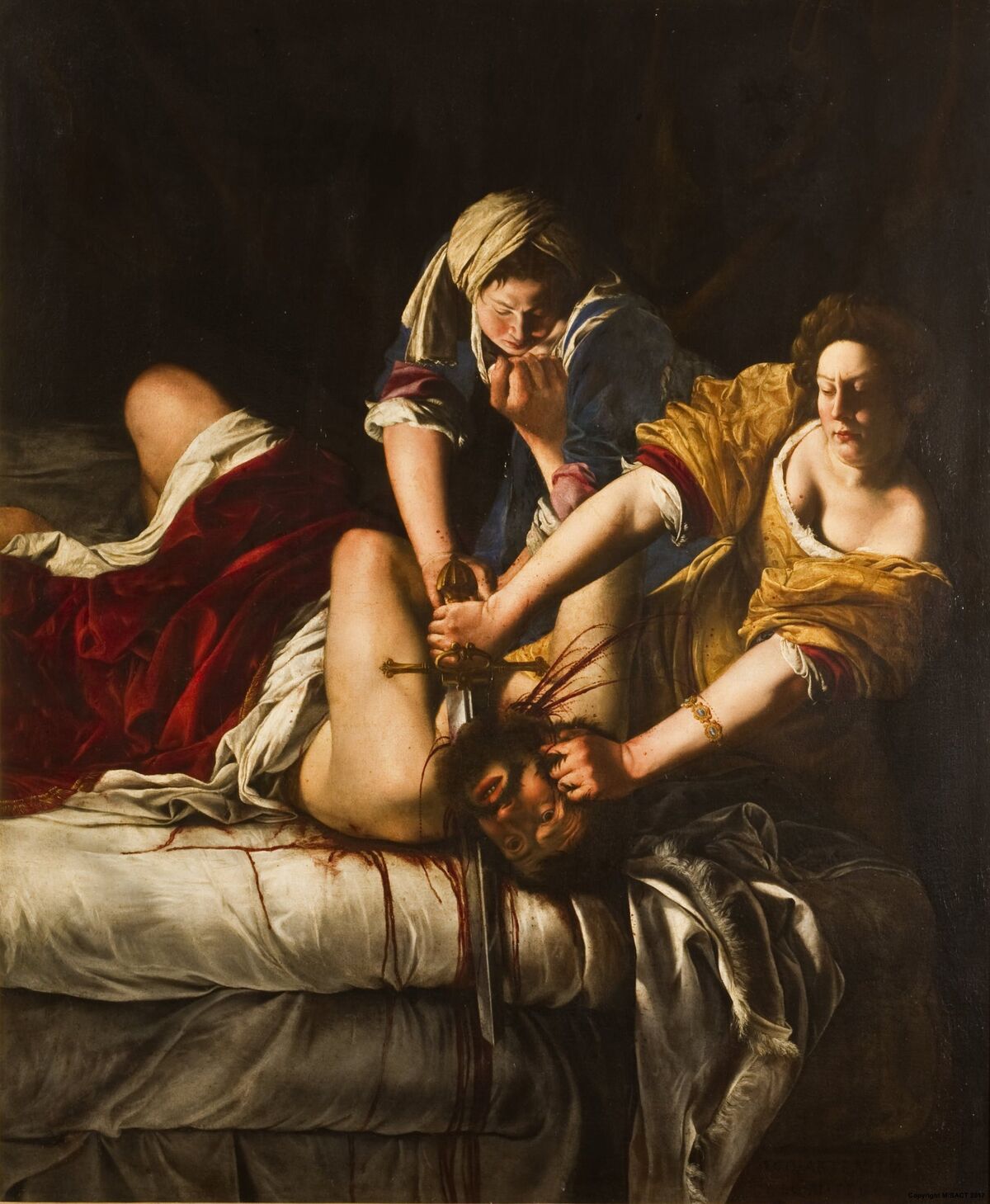 Artemisia Gentileschi, Judith Beheading Holofernes, c. 1620. Cortesía de los Uffizi.