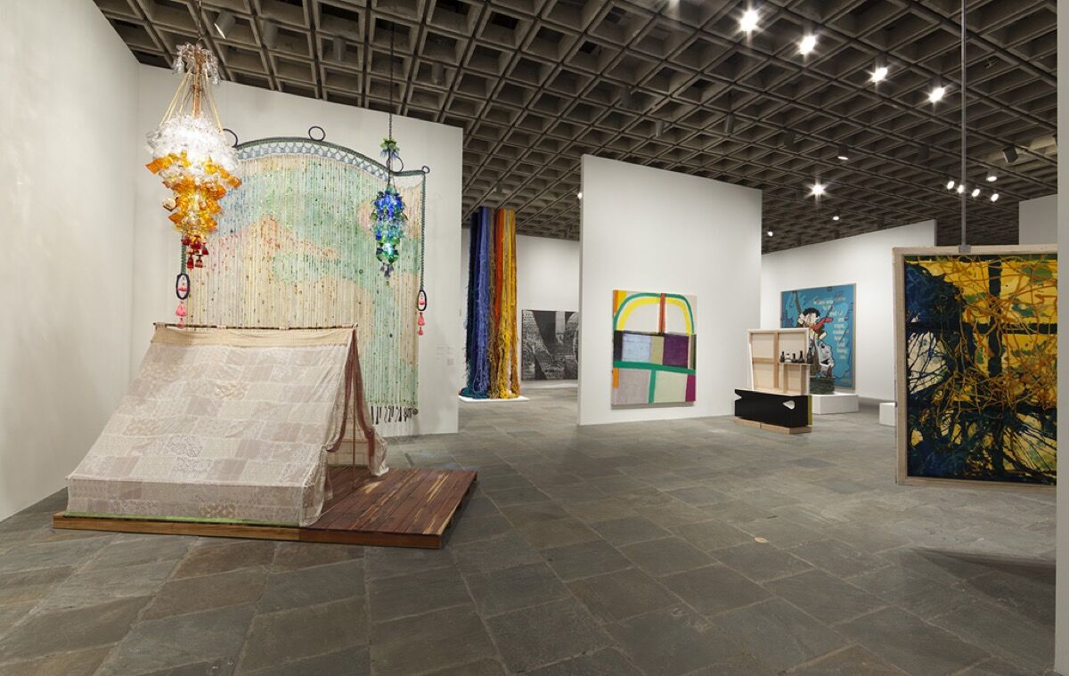 Installation view of Michelle Grabner's floor at the Whitney Biennial 2014. Courtesy of the Whitney Museum of American Art.