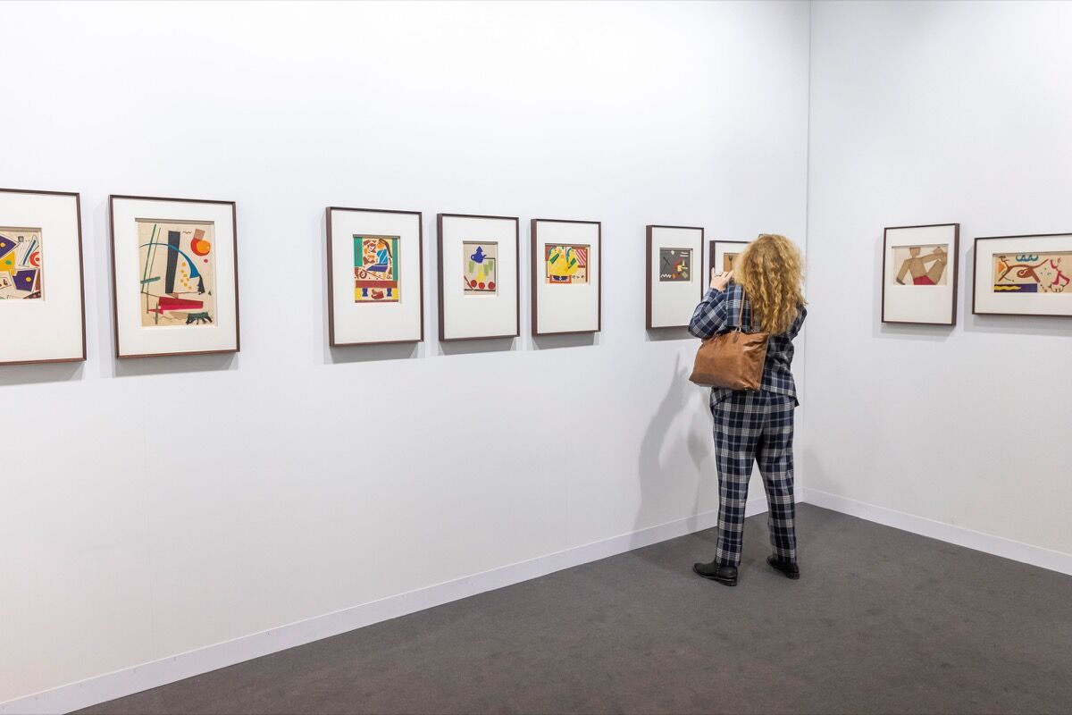 Installation view of Vadehra Art Gallery’s booth at Art Basel, 2019. Courtesy of Art Basel. 