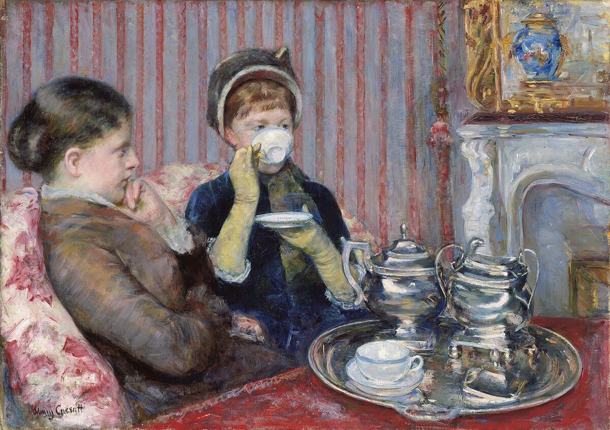 Mary Cassatt, Five O&#x27;Clock Tea, 1880. Image via the Museum of Fine Arts Boston. 