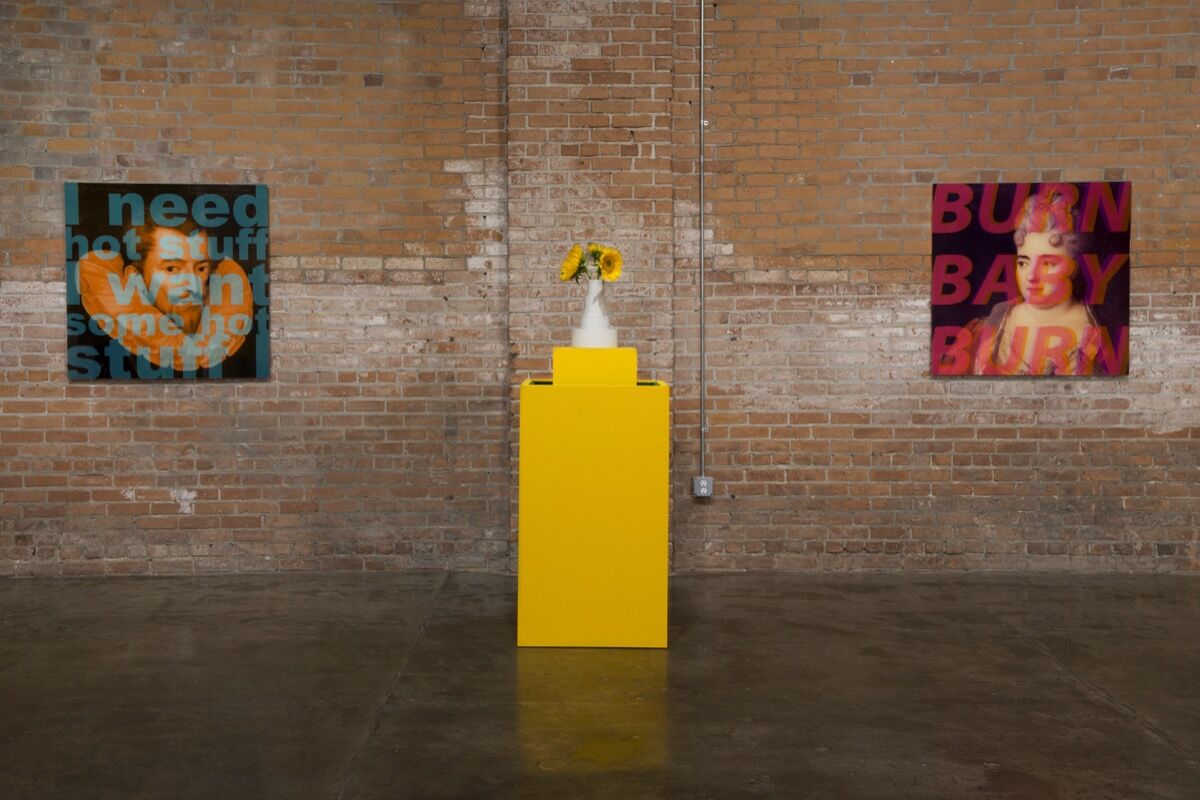 Installation view of work by Peter Zimmermann and Abigail Murray in “Color-aid” at Wasserman Projects, 2018. Photo by P.D. Rearick. Courtesy of Wasserman Projects.