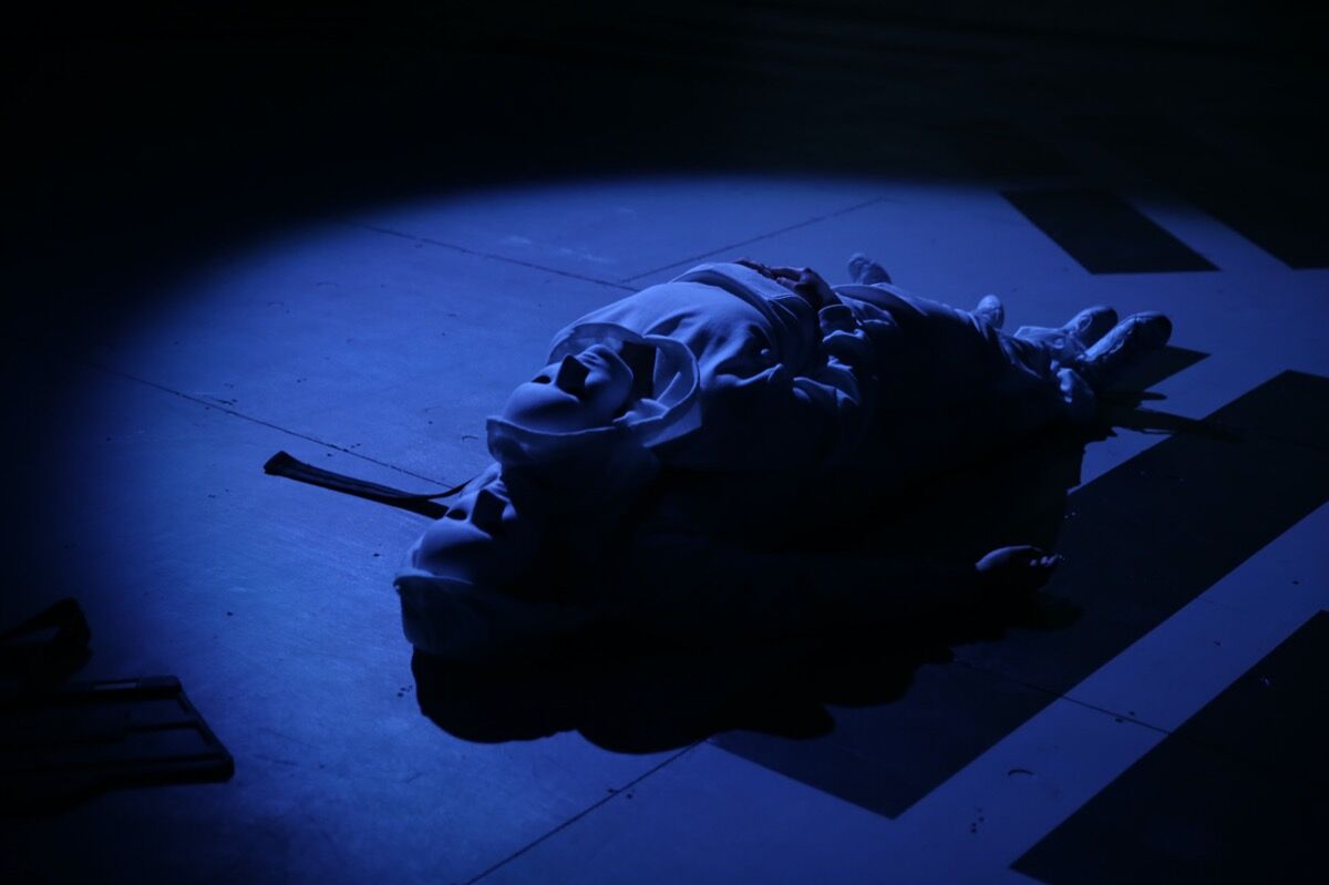 Kenneth Tam, performance view of The Crossing at the Kitchen, 2020. Courtesy of the artist and Commonwealth and Council, Los Angeles.