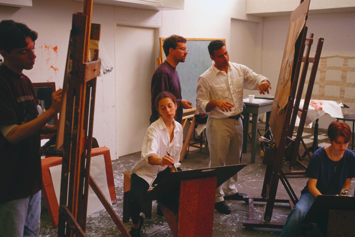 Art class at Pomona College, 1998. Photo by David Butow/Corbis via Getty Images. 