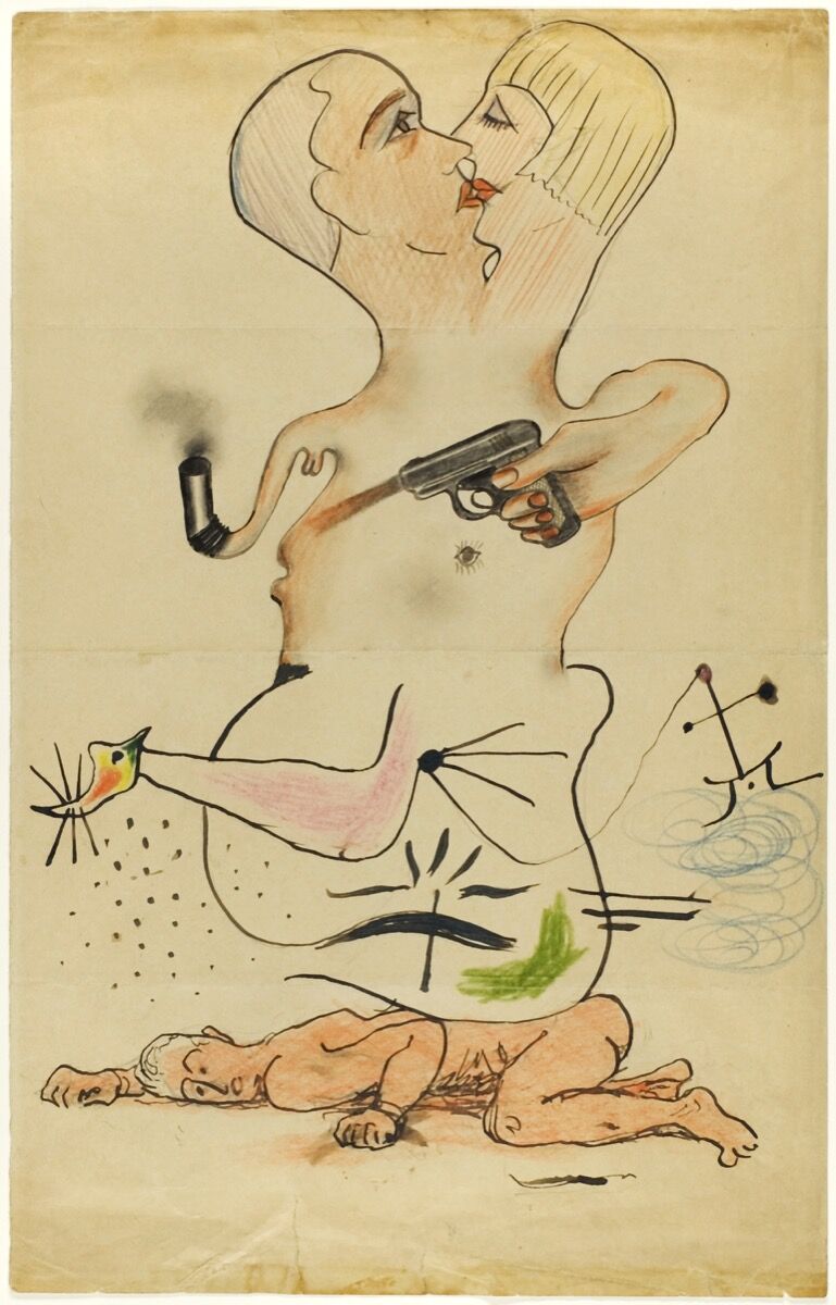 Man Ray (Emmanuel Radnitzky), Joan Miró, Yves Tanguy, and Max Morise, Exquisite Corpse, 1928. © 2018 Man Ray Trust / Artists Rights Society (ARS), New York / ADAGP, Paris. © 2018 Sucessió Miró / Artists Rights Society (ARS), New York / ADAGP, Paris. &nbsp;Courtesy of the Art Institute of Chicago. 