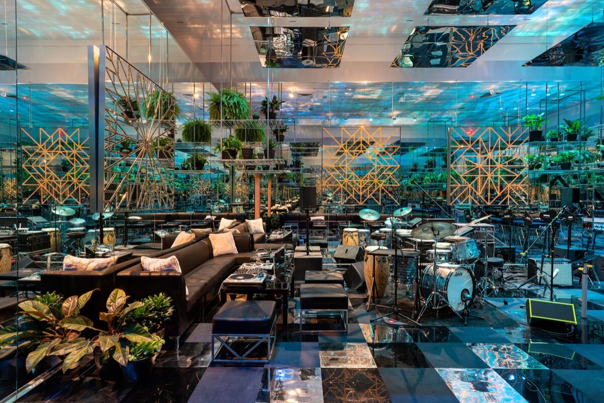 Installation view of Mickalene Thomas, “Better Nights ,” at The Bass Museum of Art, Miami Beach, 2019. Photo by Zachary Balber. Courtesy of The Bass.