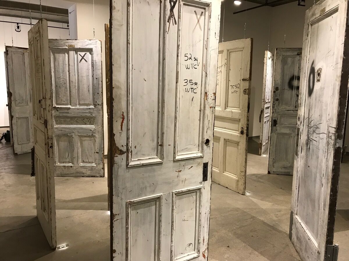 Installation view of the doors, on view at Ricco/Maresca. Courtesy of the gallery.