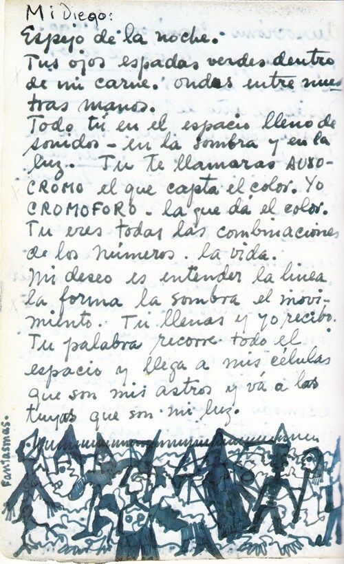 Letter from The Diary of Frida Kahlo: An Intimate Self-Portrait. © Banco de Mexico Diego Rivera & Frida Kahlo Museums Trust, Mexico, D.F. / Artists Rights Society (ARS), New York.