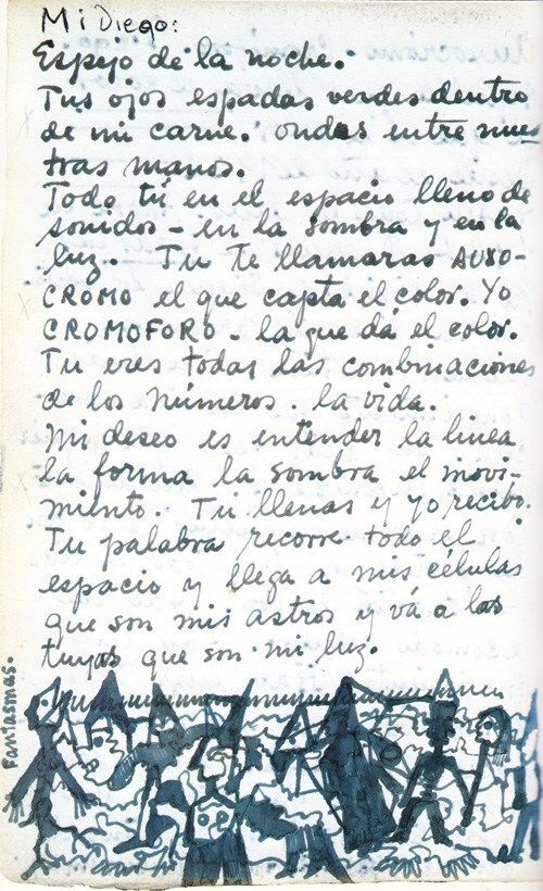 Letter from The Diary of Frida Kahlo: An Intimate Self-Portrait. © Banco de Mexico Diego Rivera &amp; Frida Kahlo Museums Trust, Mexico, D.F. / Artists Rights Society (ARS), New York.