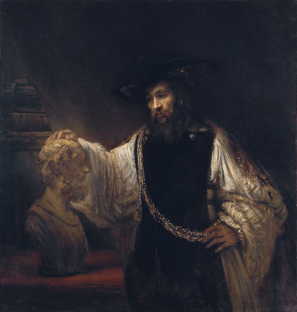 Rembrandt, Aristotle with a Bust of Homer, 1653. Image via Wikimedia Commons.