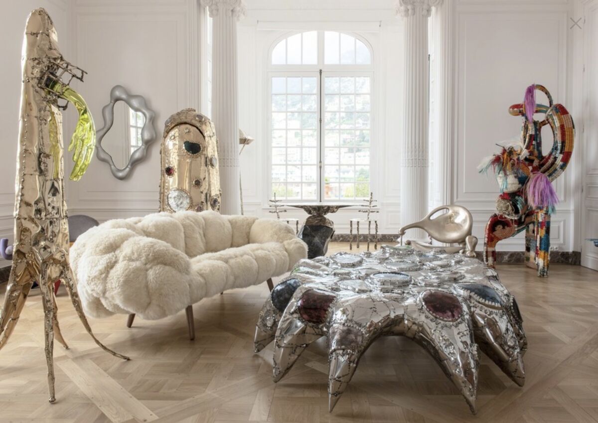 Installation view of Misha Kahn’s work at NOMAD MONACO 2018. Courtesy of Friedman Benda.