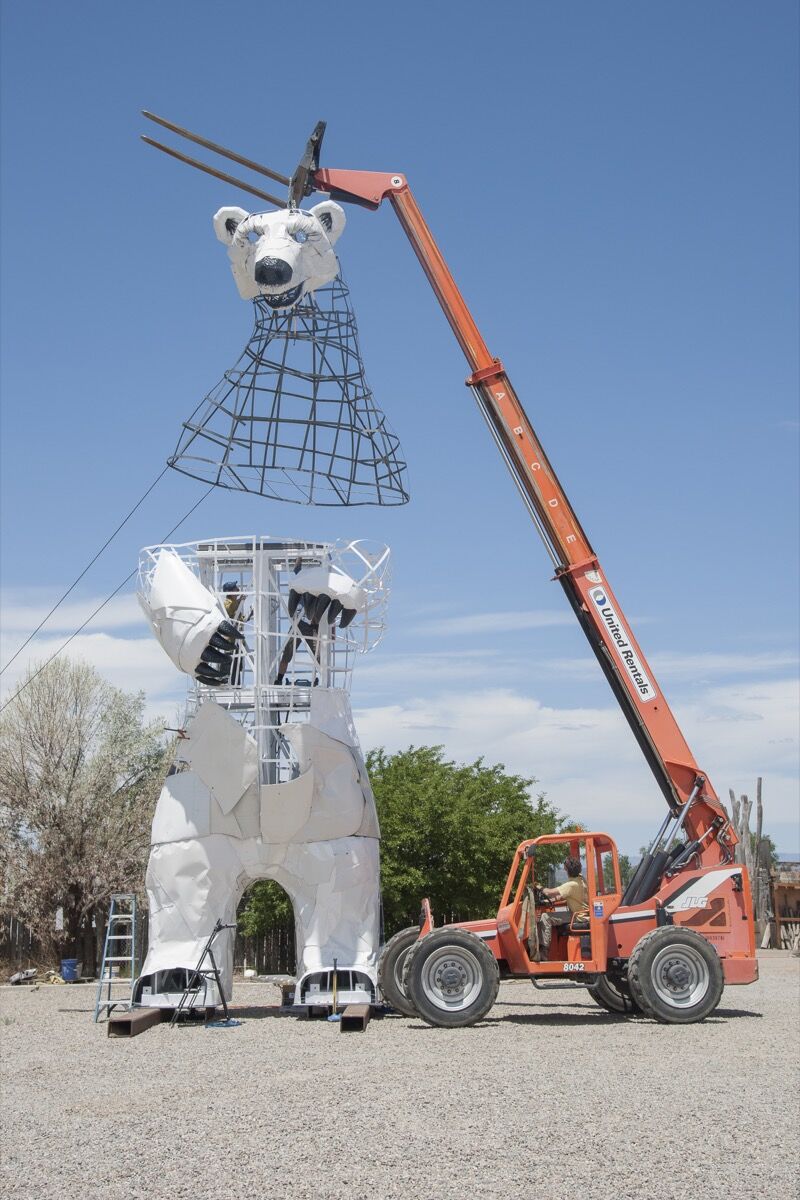 Progress image of Don Kennell and Arctic Burn 505, Long View, 2018. Courtesy of the artists.