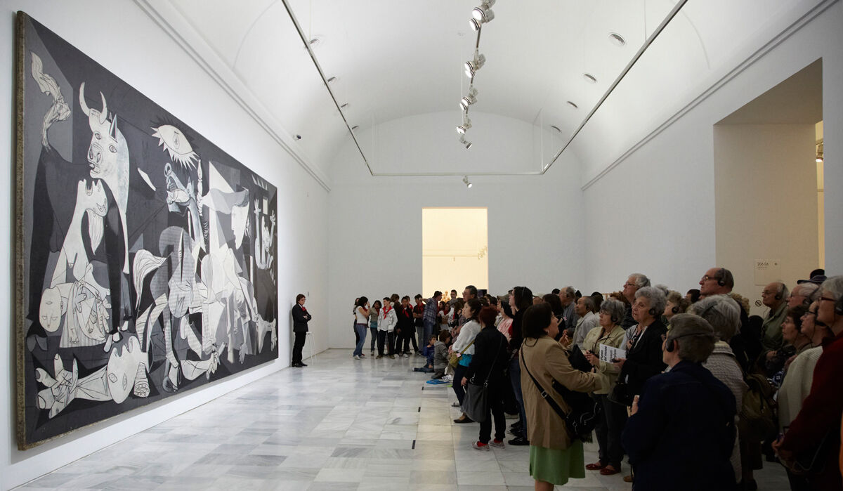 Installation view of Picasso’s Guernica. Photo by Joaquín Cortés / Román Lores. Courtesy of Museo Nacional Centro de Arte Reina Sofía.