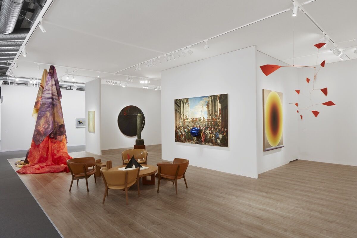 Installation view of Pace Gallery’s booth at Art Basel, 2021. Courtesy of Pace Gallery.