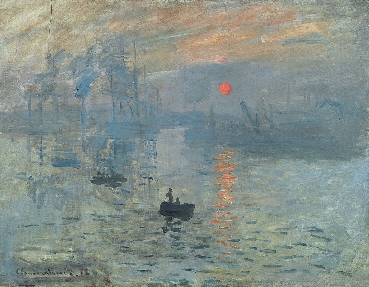 Claude Monet, Impression, Sunrise, 1872. Photo via Wikimedia Commons.