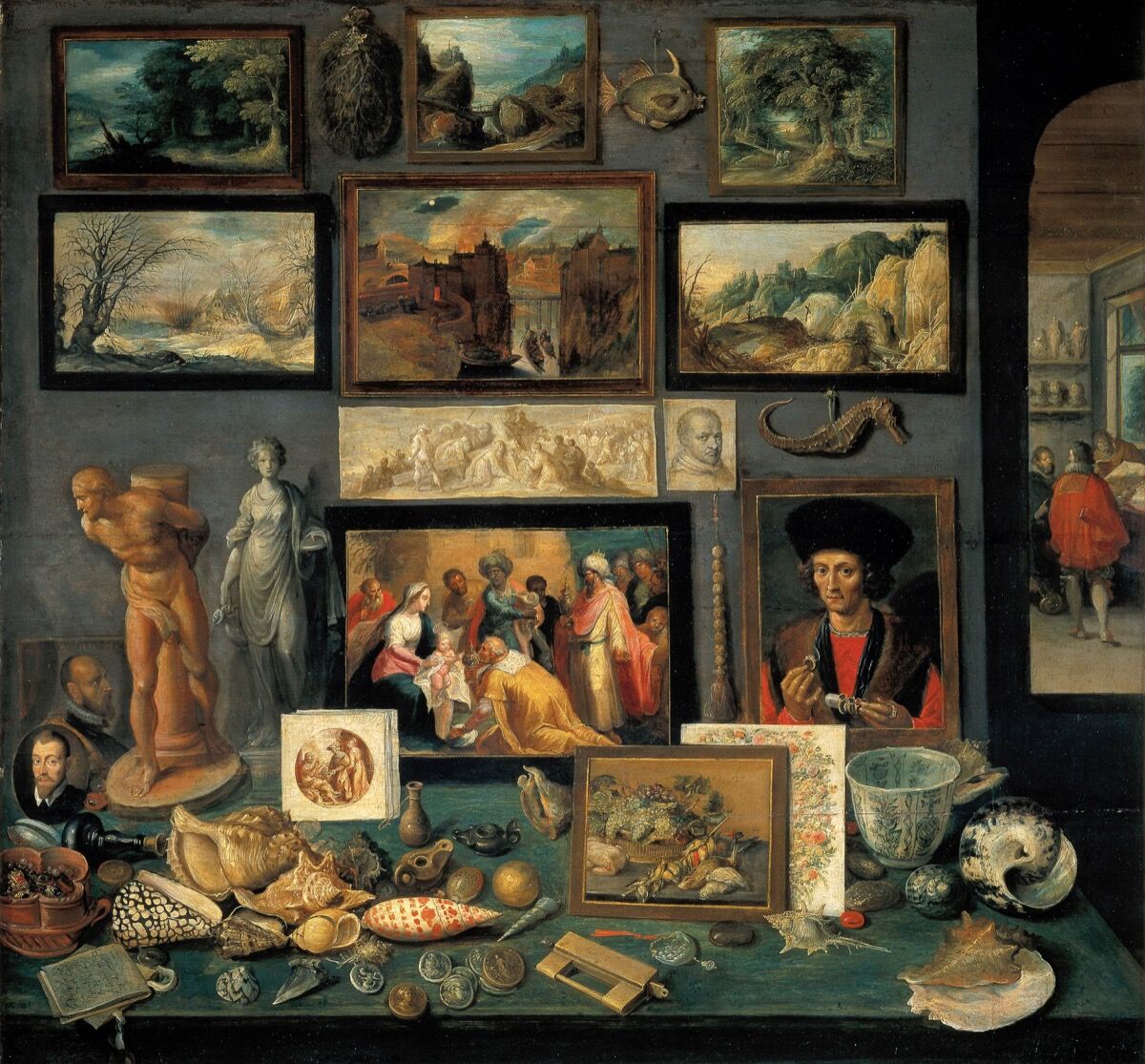 Frans Francken le Jeune, Chambre d'art et de curiosités, 1636. Image via Wikimedia Commons. 