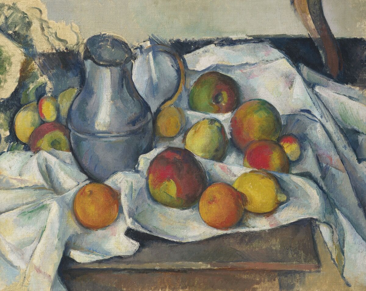 Paul Cezanne, Bouilloire et fruits, 1888-1890. Cortesía de Christie & # x27; s.