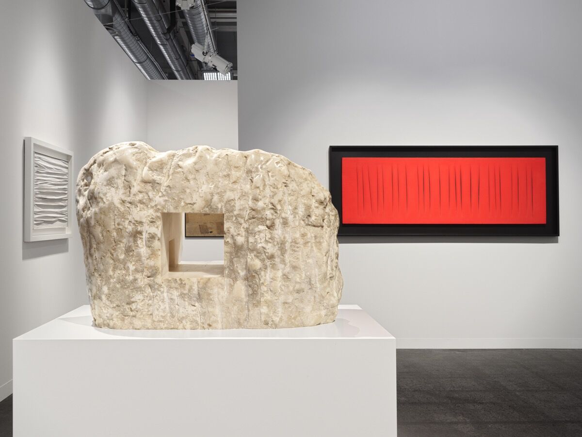 Installation view of Hauser & Wirth’s booth at Art Basel, 2019. Courtesy of Hauser & Wirth. Photo by Stefan Altenburger, Photography Zürich.