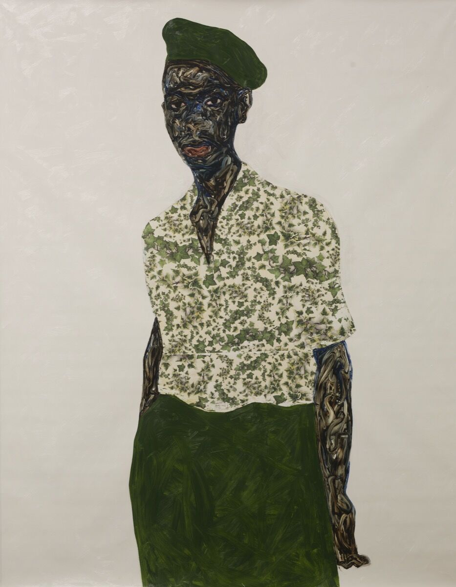 Amoako Boafo, Green Beret, 2020. Courtesy of the artist and Mariane Ibrahim.