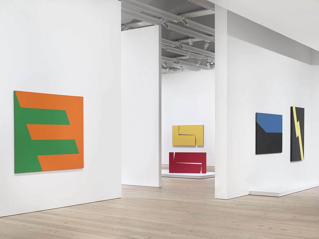 Installation view of “Carmen Herrera: Lines of Sight” at Whitney Museum of American Art, New York, 2016. Photography by Ronald Amstutz, courtesy of Whitney Museum of American Art.