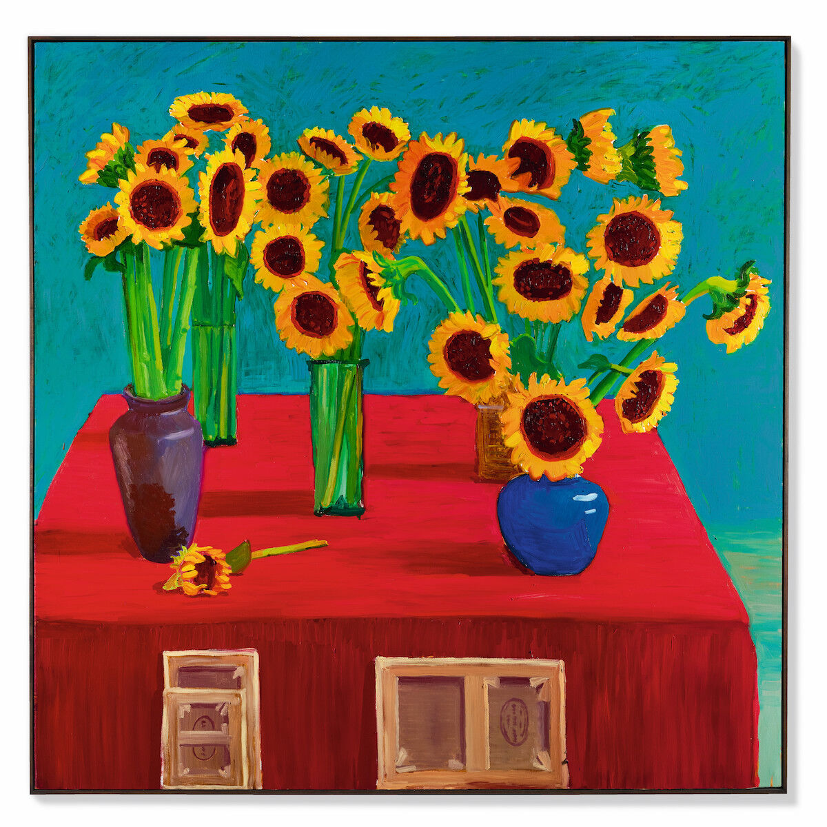 David Hockney, 30 Sunflowers, 1996. Est. in excess of HK$80 million (US$10.3 million). Courtesy Sotheby’s.