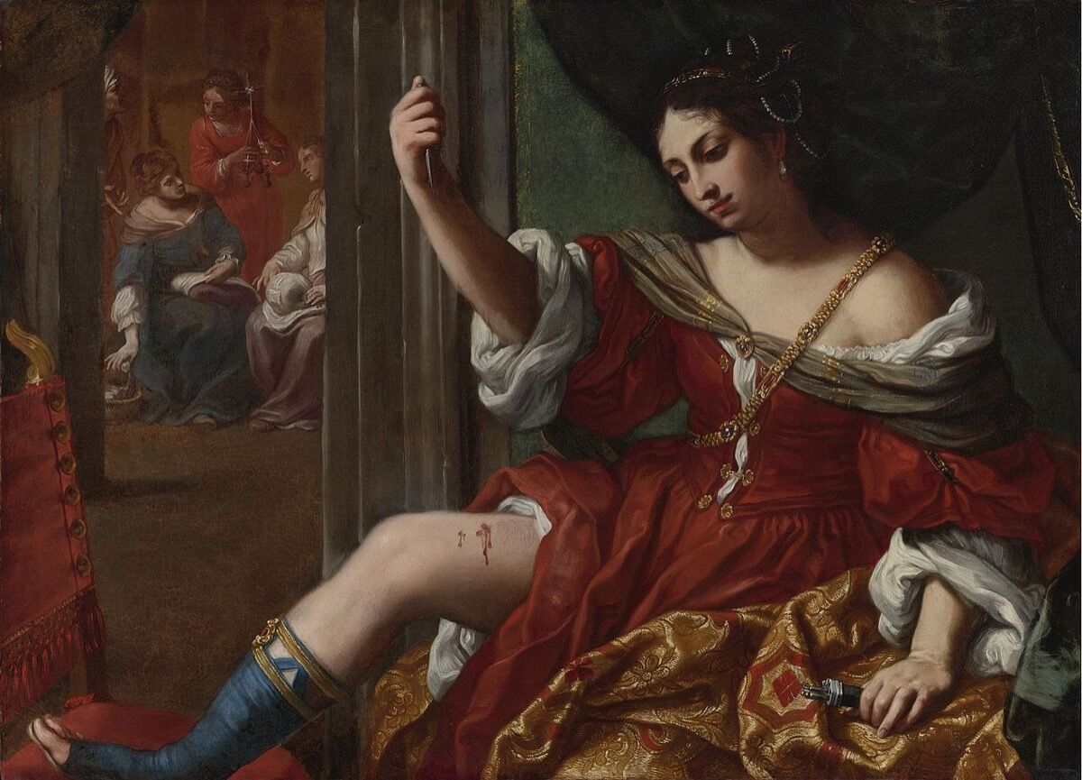 Elisabetta Sirani,&nbsp;Portia wounding her thigh, 1664.