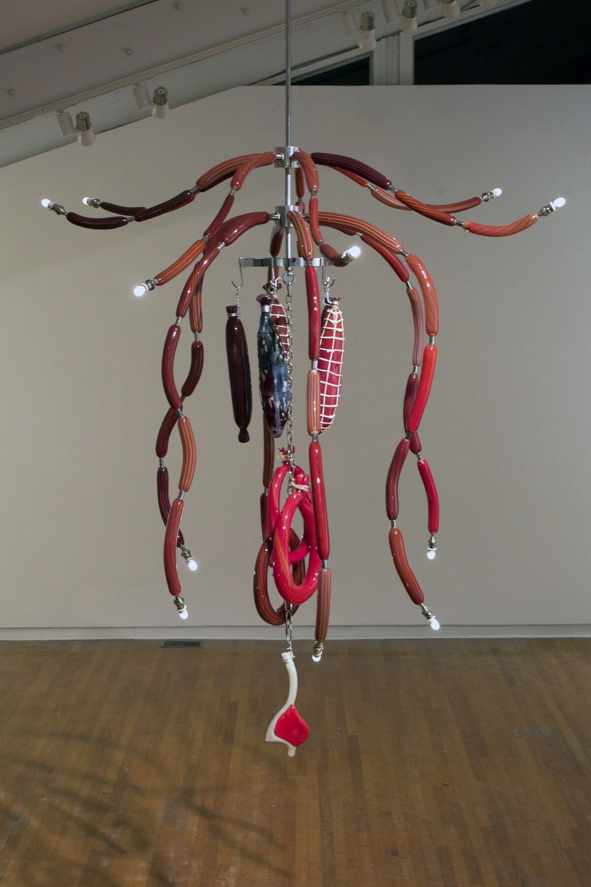Deborah Czeresko, Meat Chandelier, 2018. Photo by Jess Julius. Courtesy of the Corning Museum of Glass.