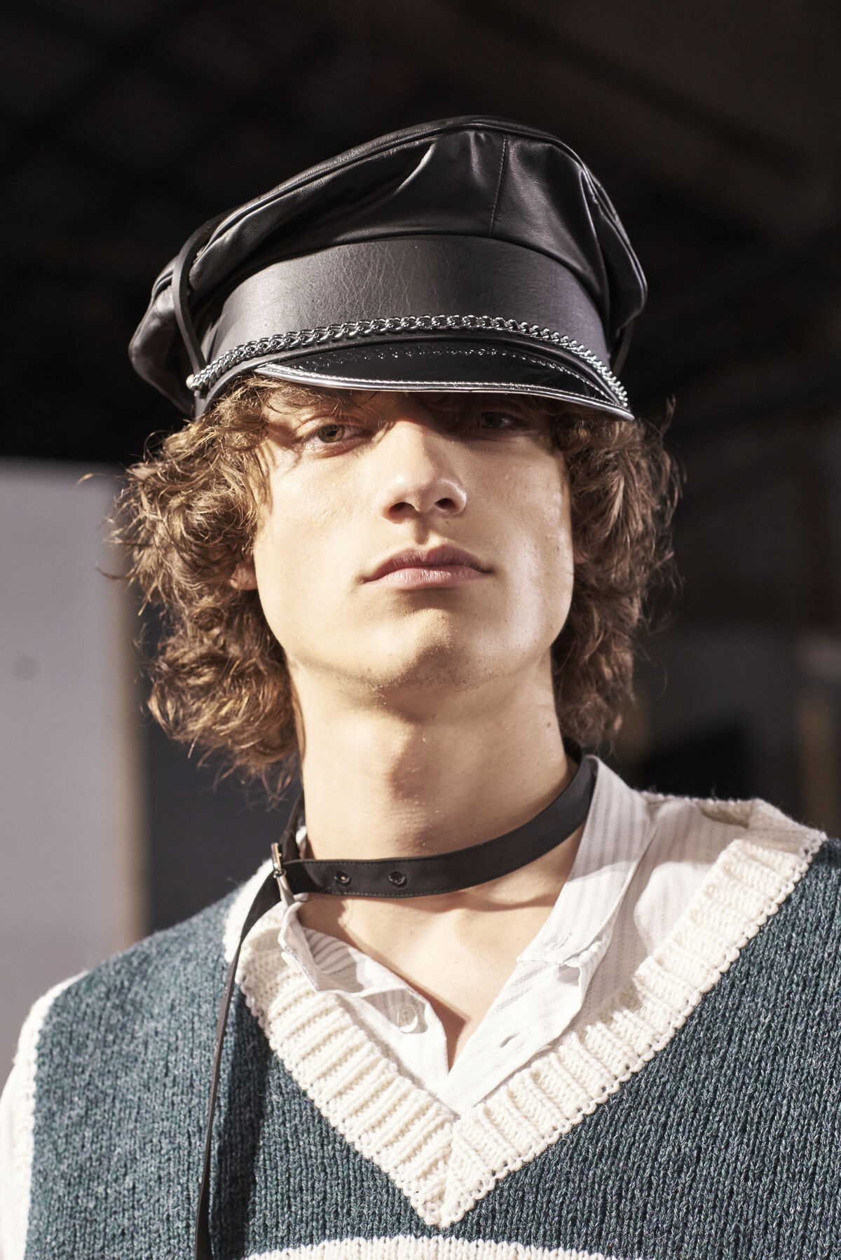 A model is seen ahead of the Raf Simons fashion show during Pitti 90, Florence, Italy, 2016. Photo by Antonello Trio via Getty Images.