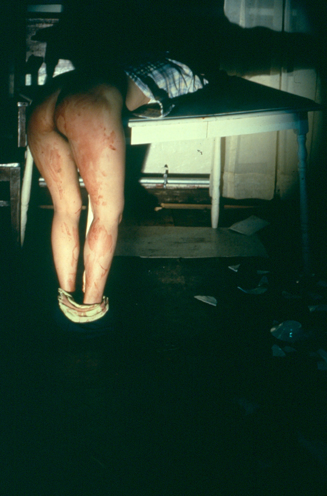 Ana Mendieta, Rape Scene, 1973. Courtesy of the Estate of Ana Mendieta Collection, LLC, and Galerie Lelong, NY. 