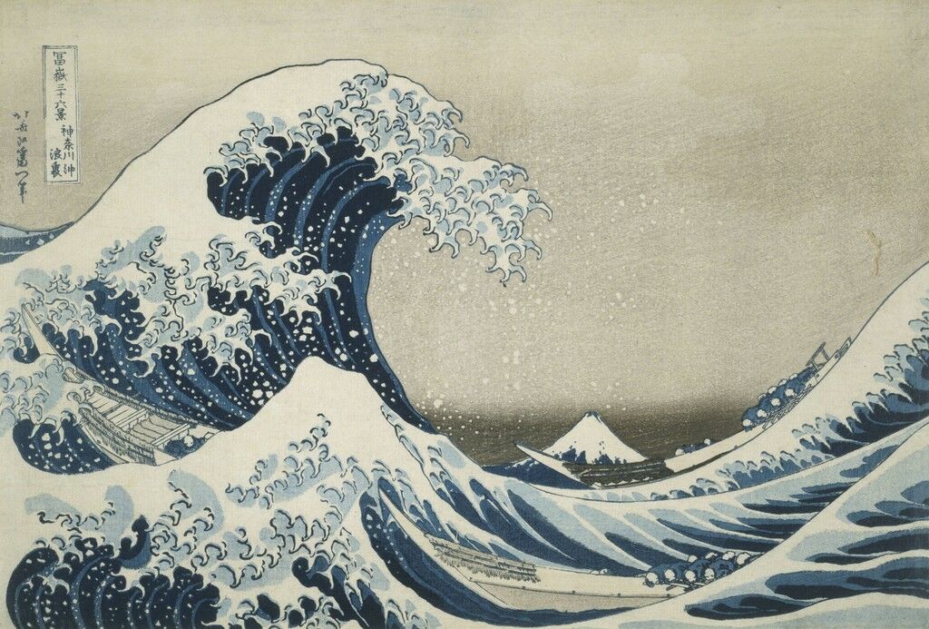 The Great Wave off Kanagawa (Kanagawa oki nami ura), from the series "Thirty-six Views of Mount Fuji" ("Fugaku Sanjurokkei")