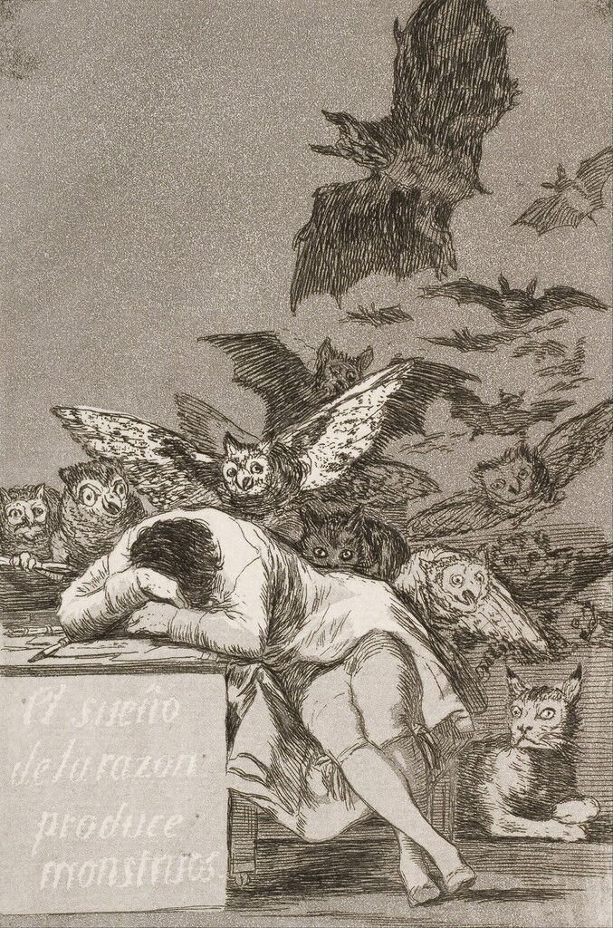 The Sleep of Reason Produces Monsters, No. 43 from Los Caprichos (The Caprices)