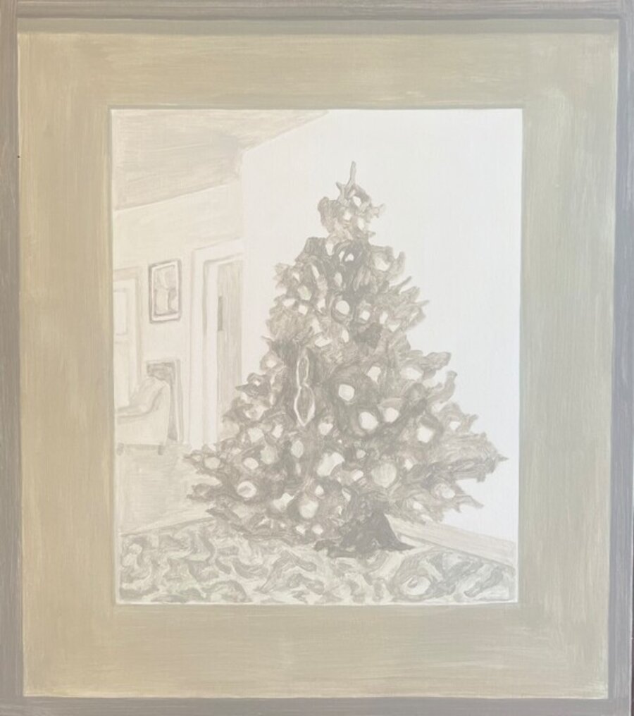 Framed Sketch: Christmas Tree