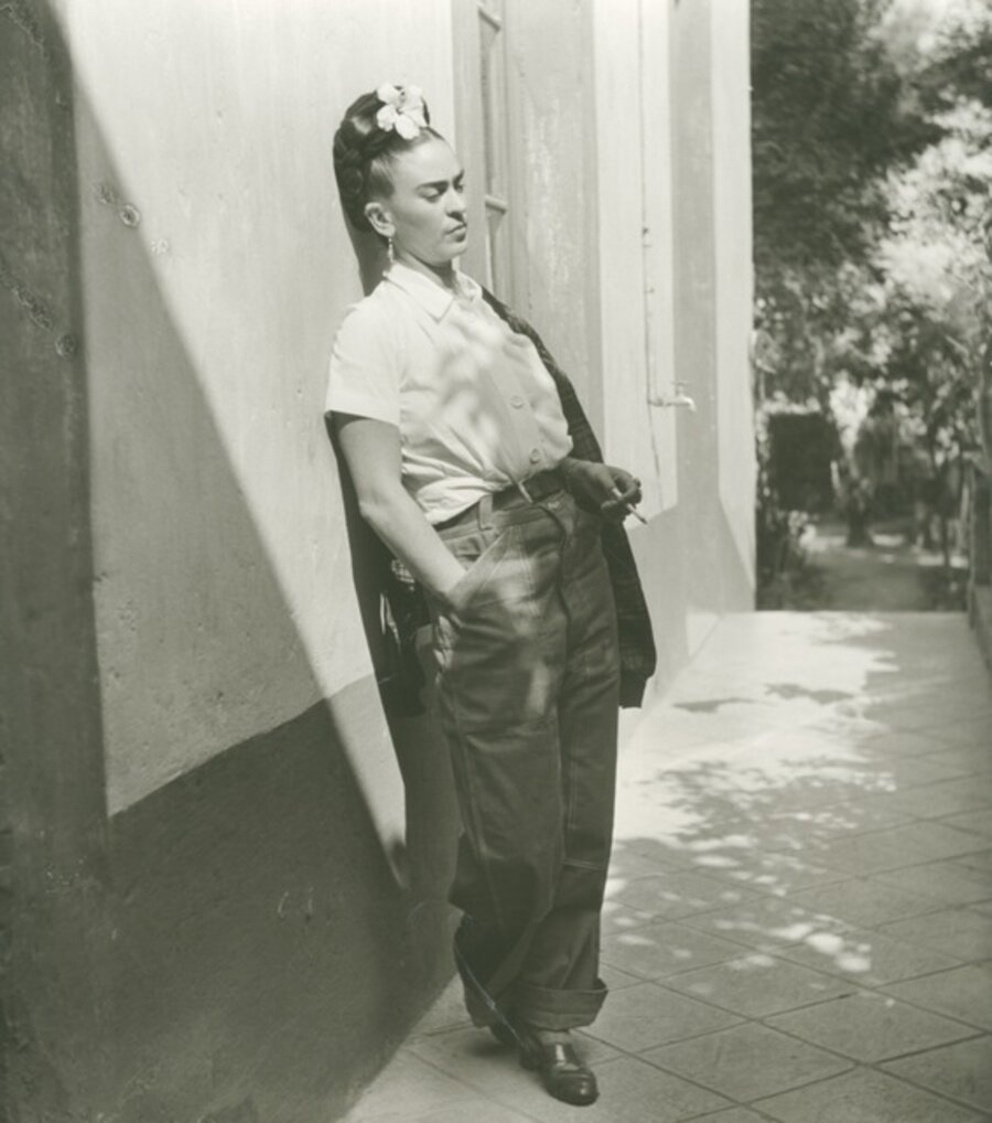 Frida Standing Against Wall,