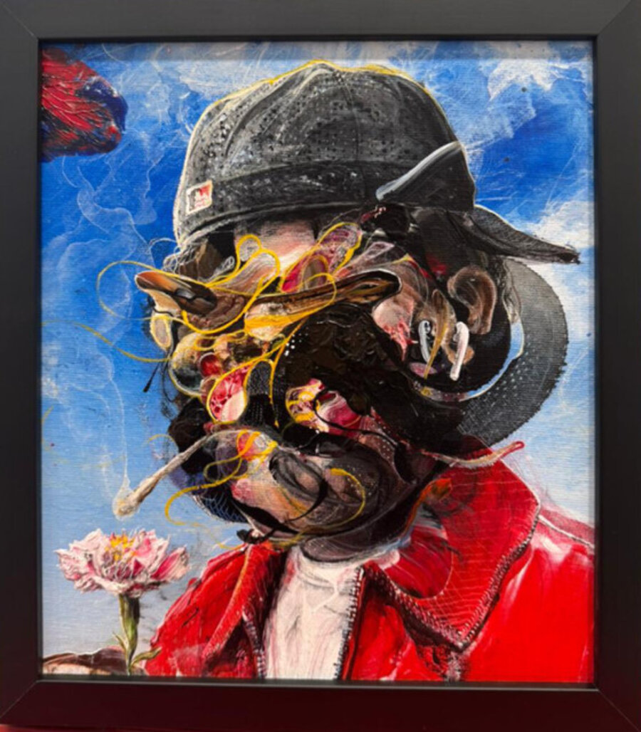 Self portrait with flower