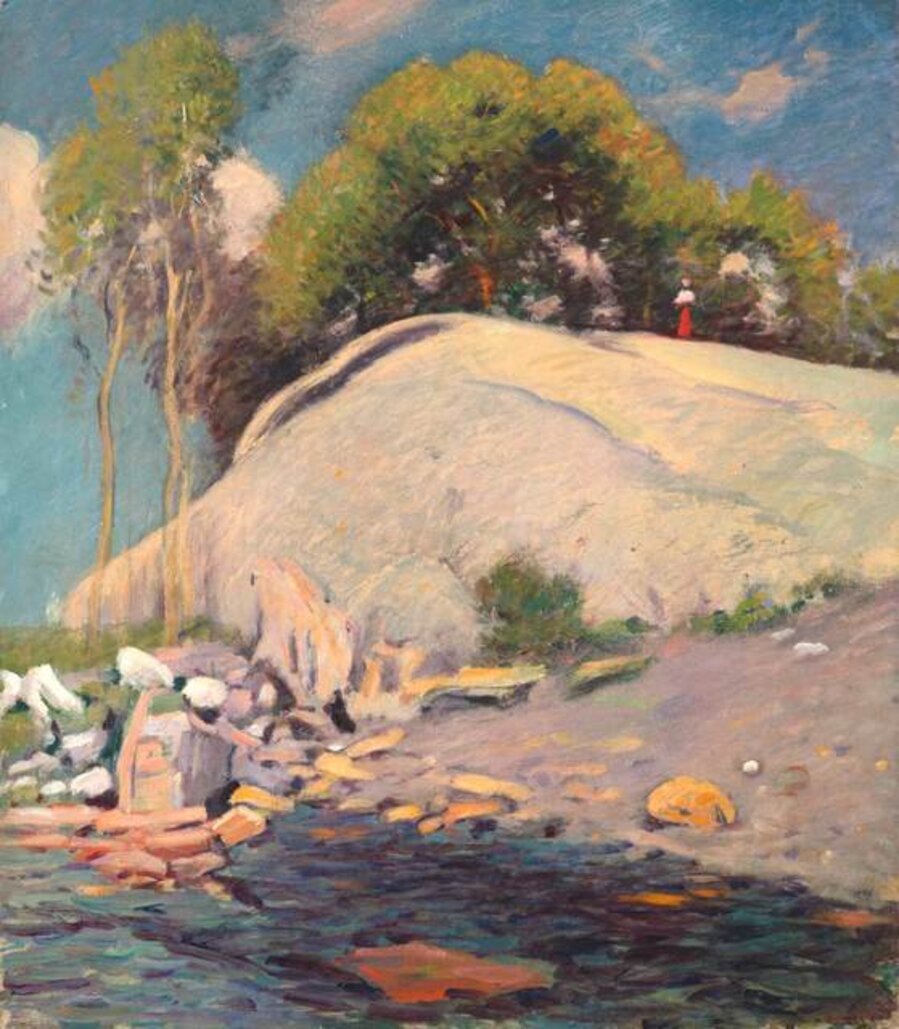 Figure along a Rocky Shoreline, Gloucester