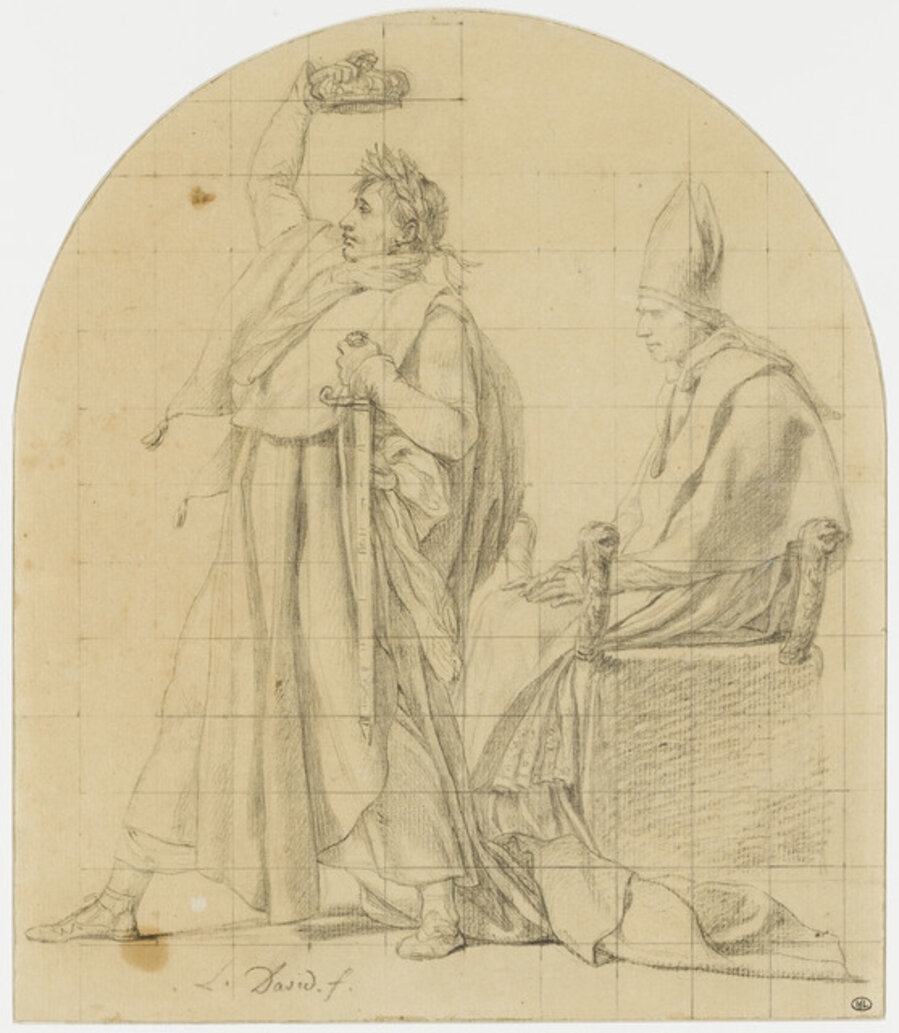 Napoléon se couronnant lui-même en présence du pape assis (Napoleon crowning himself in the presence of the seated pope)