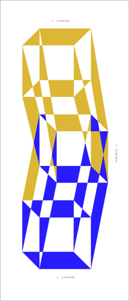 José Hidalgo-Anastacio, ‘Specific Nahua Exercise # 1 (Ó Proyección de tres cubos a partir de un cuadrado que mide 1 ciacatl personalizado)’, 2015