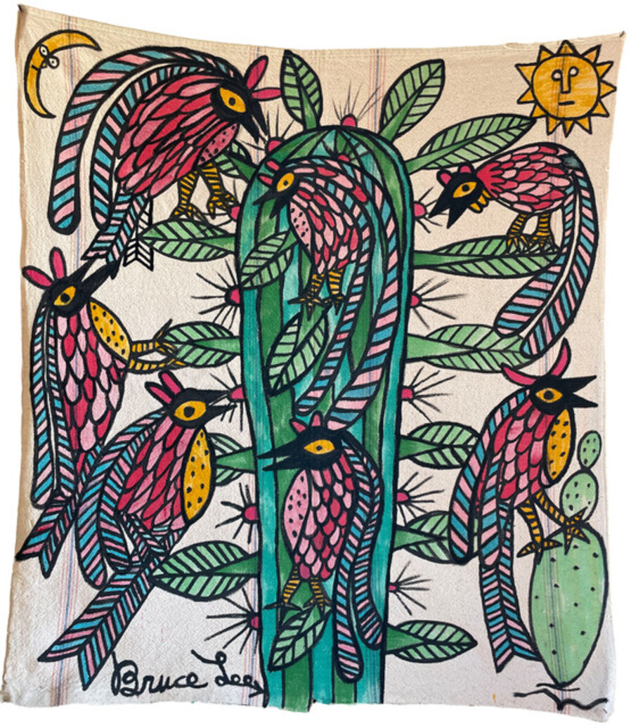 Quail and cactus