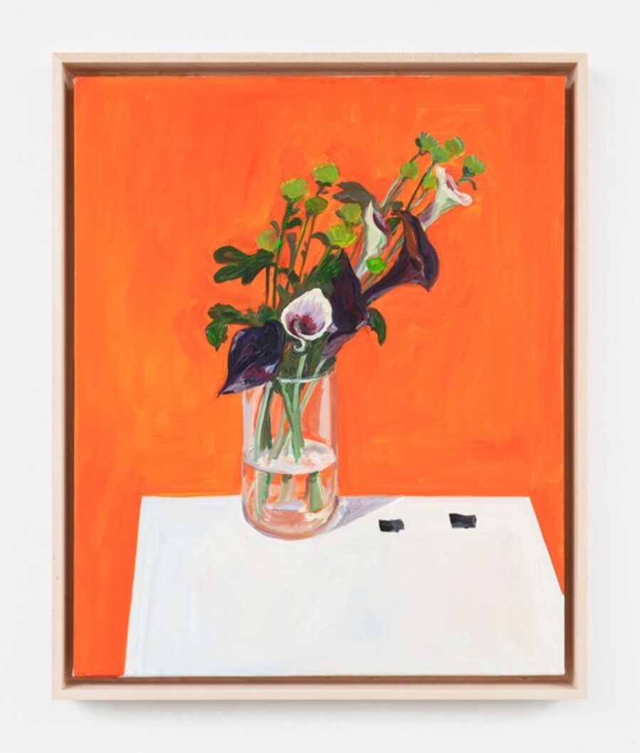 Purple Flowers On Orange
