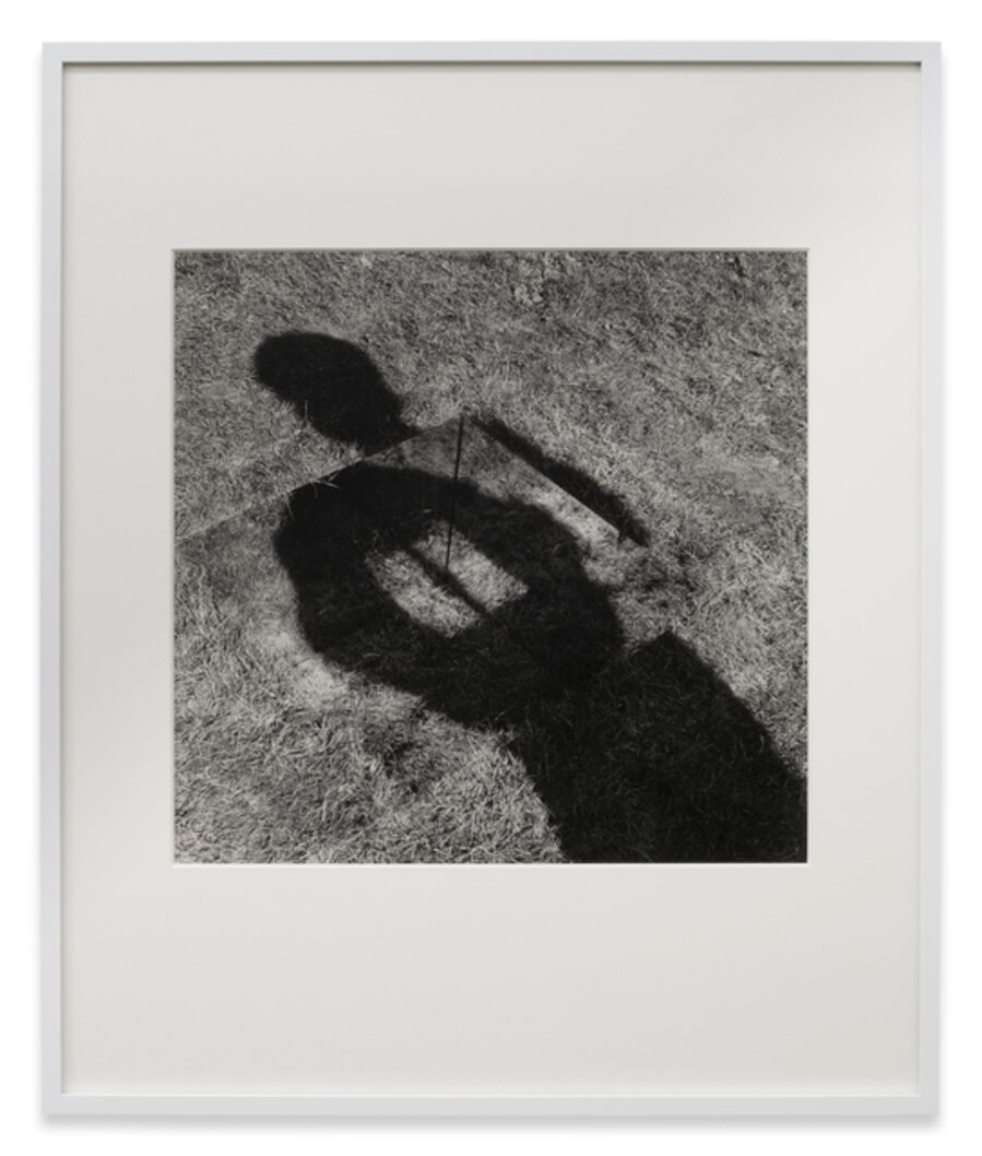 Mirror-lined pit (grass bottom), 1968. (first executed June 1969). An invisible hole revealed by my own shadow