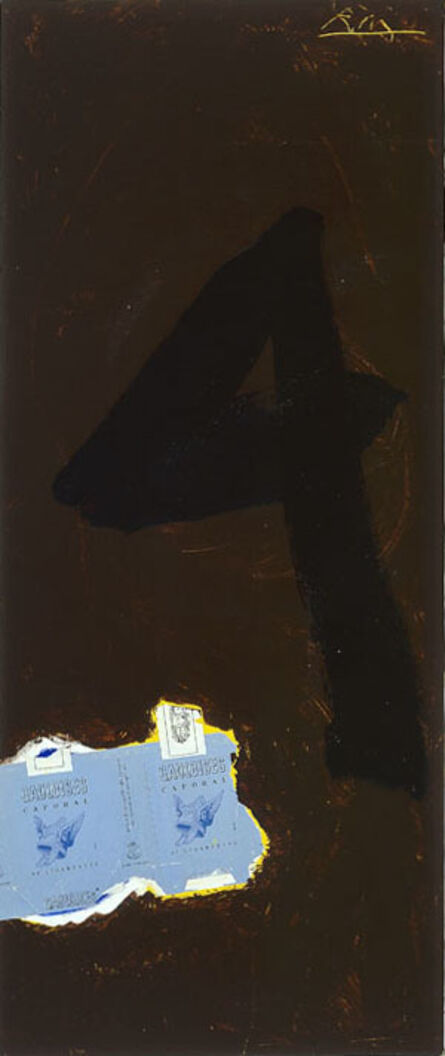 Robert Motherwell, ‘Untitled (In Brown with Gauloises and the Figure 4)’, 1972