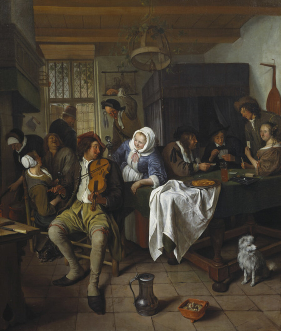 Interior of a Tavern with Card Players and a Violin Player