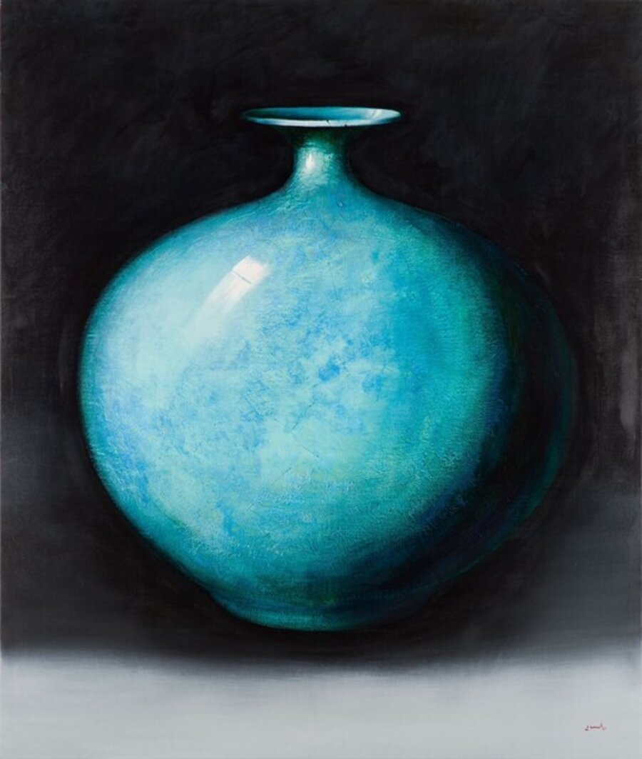 Big turquoise vase