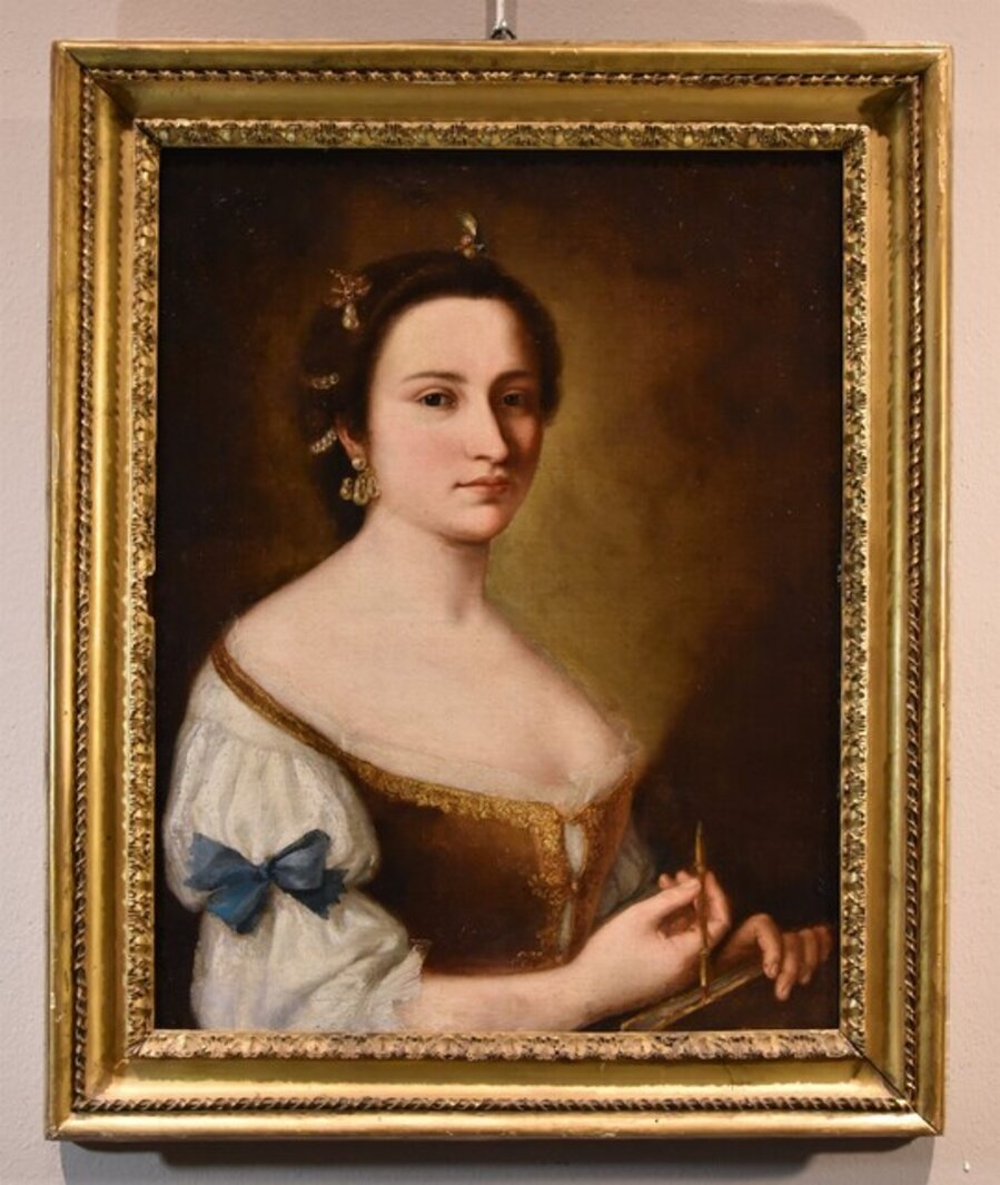 Portrait Young Girl Book Mengs 18th Century Paint Oil on canvas Old master Roman school