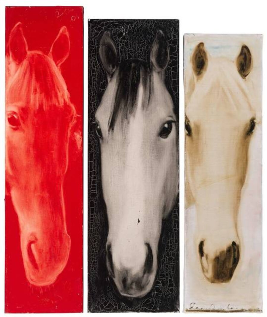 (i) Untitled (Red Horse Head) (ii) Untitled (Horse Head) (iii) Untitled (Horse Head)